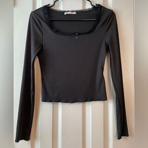 ROMWE Black Top Long‎ Sleeve Size XS